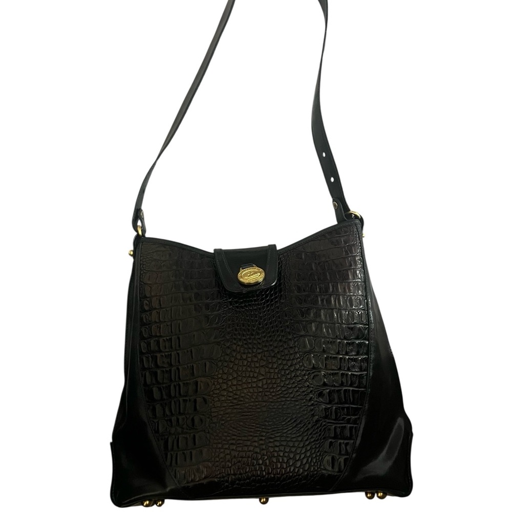 Brahmin Elegant Black‎ Embossed Shoulder Bag
